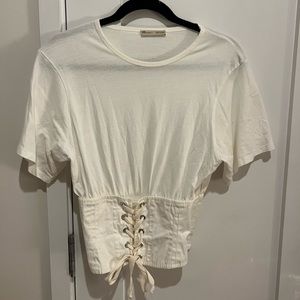 Zara white corset t-shirt basic collection